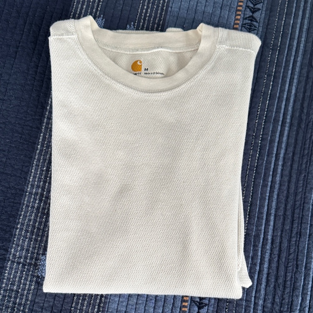 Carhartt Force Men's Off-White Crewneck Thermal  Top